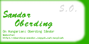 sandor oberding business card